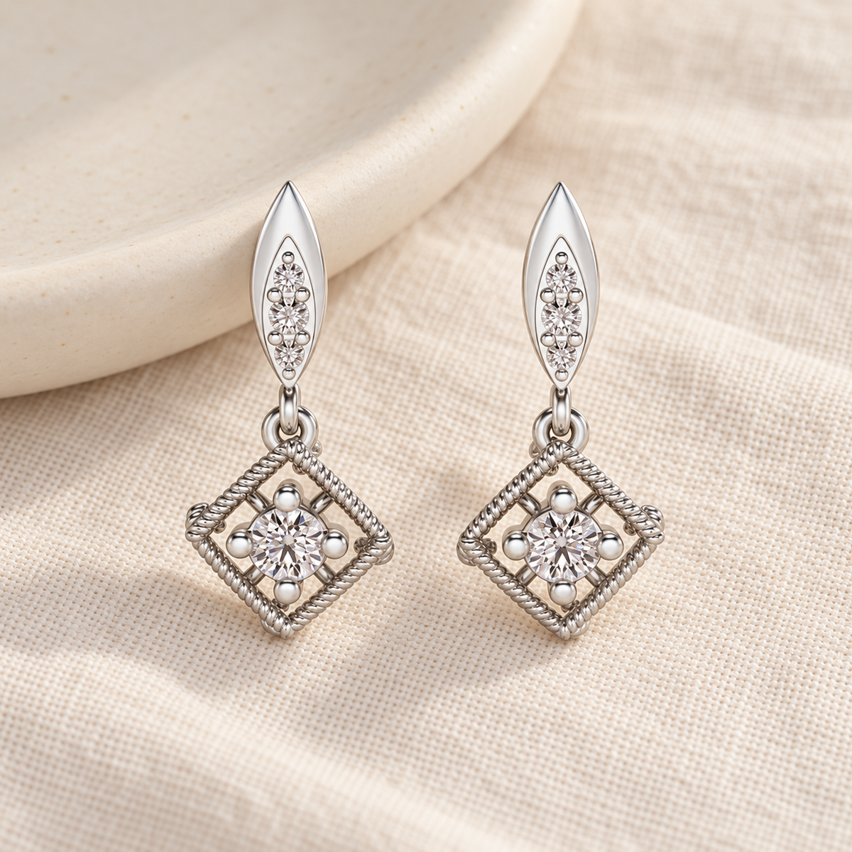 Tinsel Drop Earrings - Silver - Aesthetic