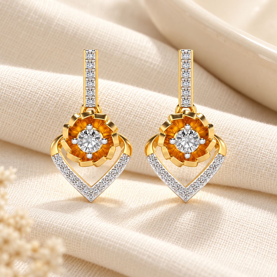 Twirl In Heart Earring Drops