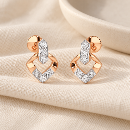 Vintage Chic Silver Earrings - Rose Gold - Aesthetic