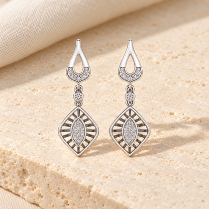 Voila Earring Drops - Silver - Aesthetic