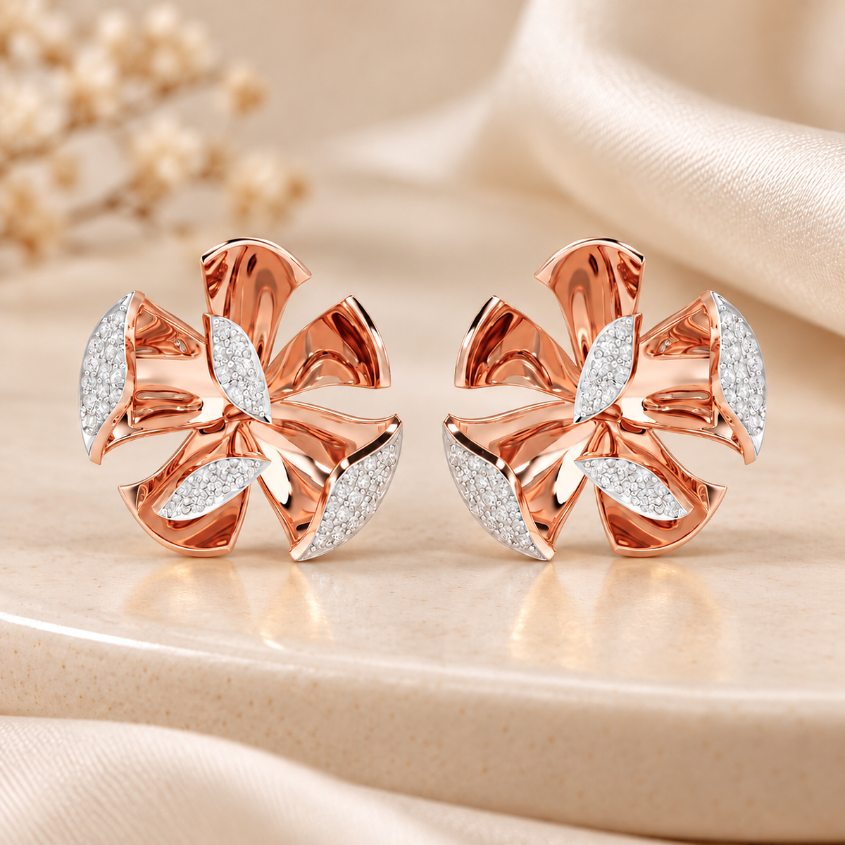 gleaming lumiere silver earrings - Rose Gold - Aesthetic