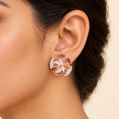 gleaming lumiere silver earrings - Rose Gold - Model
