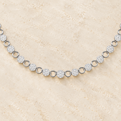Glimmering Grace Silver Necklace - White Gold - Aesthetic
