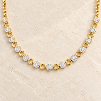 Glimmering Grace Silver Necklace - Yellow Gold - Aesthetic