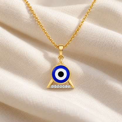 Guardian Eye Silver Pendant - Yellow Gold - Aesthetic