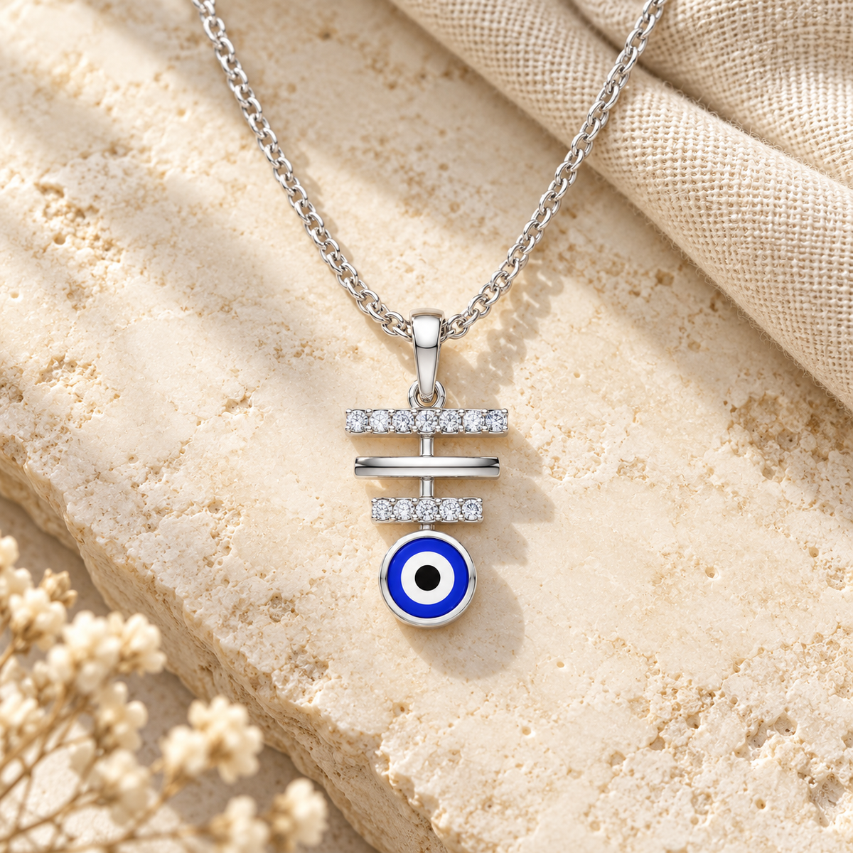 Guardian Watch Silver Pendant - White Gold - Aesthetic