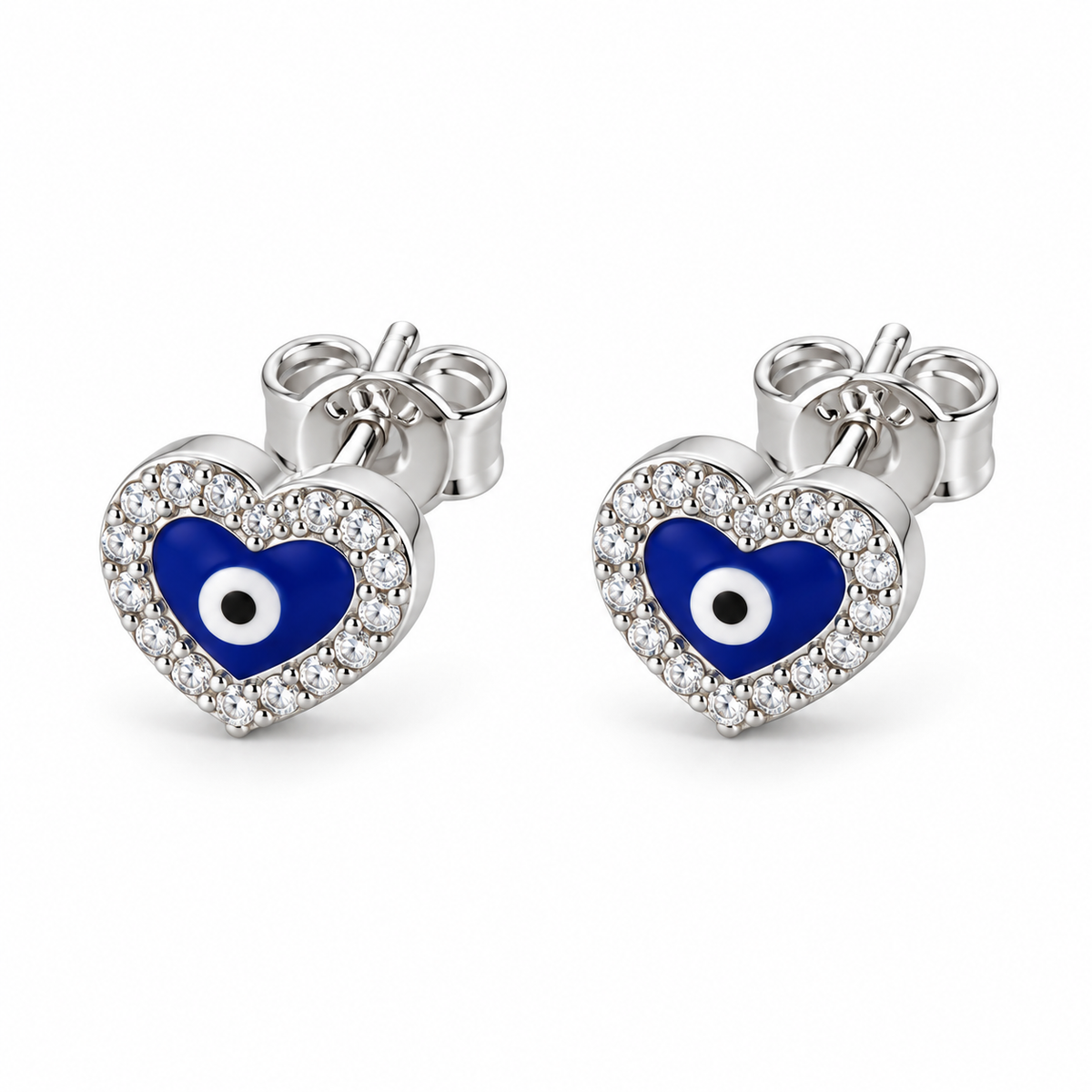 Heart of Protection Studs - Silver - Product front view