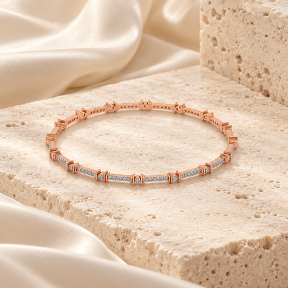 Indus Silver Bangles - Rose Gold - Square Editorial Aesthetic