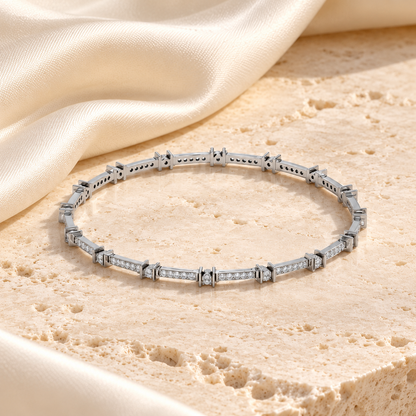 Indus Silver Bangles - White Gold - Square Editorial Aesthetic