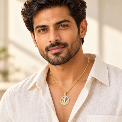 Khalsa Blessing Silver Pendant - Yellow Gold - Model