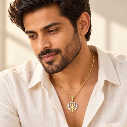 Khalsa Eternal Silver Pendant - Yellow Gold - Model