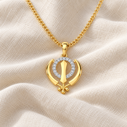 Khalsa Meher Silver Pendant - Yellow Gold - Aesthetic