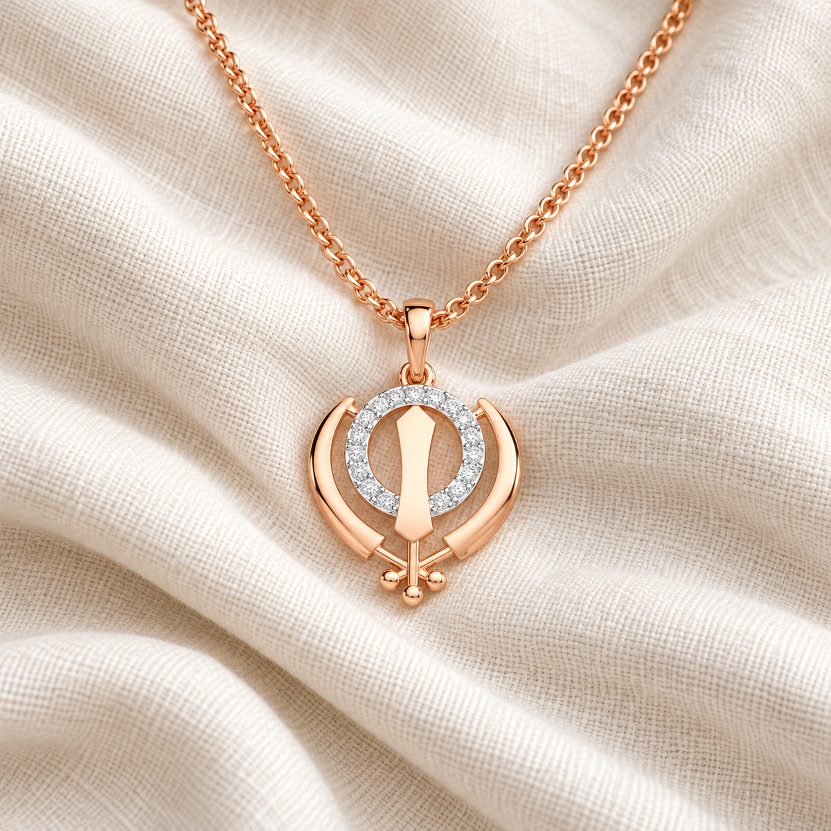 Khalsa Meher Silver Pendant - Rose Gold - Aesthetic