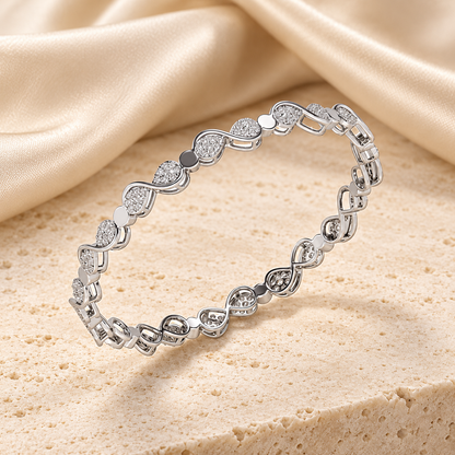 Leeway Silver Bangles White Gold aesthetic image