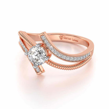 loquacious eye Solitaire Silver Ring - Rose Gold - Image 3