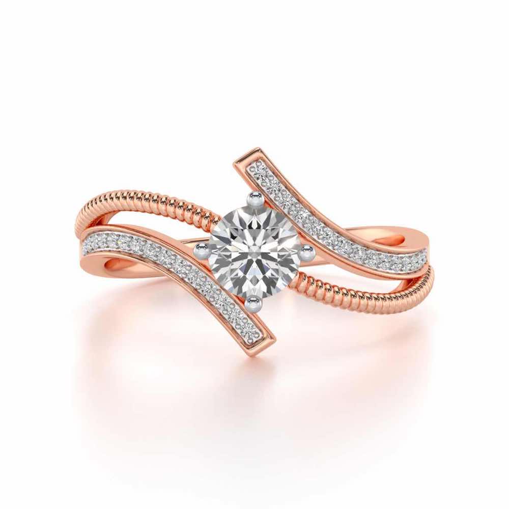 loquacious eye Solitaire Silver Ring - Rose Gold - Image 5