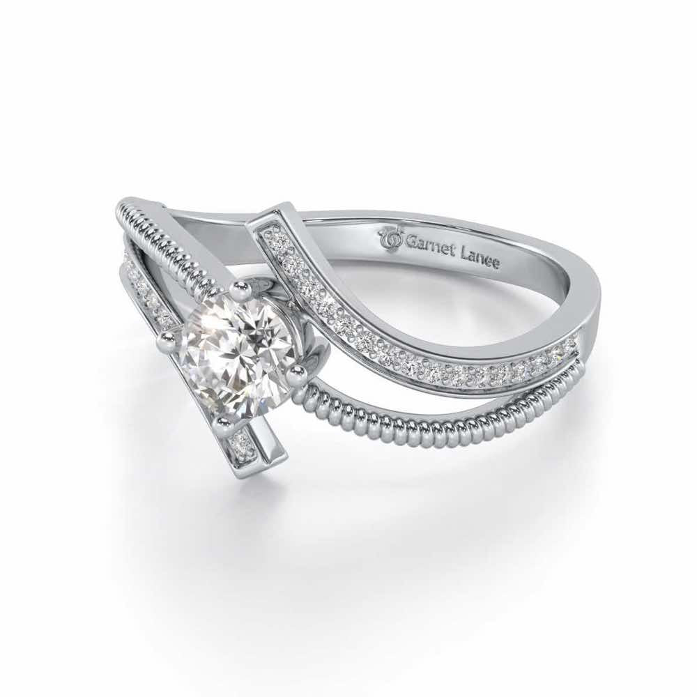 loquacious eye Solitaire Silver Ring - White Gold - Image 3