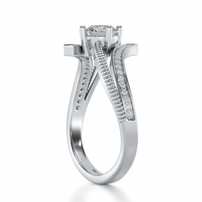 loquacious eye Solitaire Silver Ring - White Gold - Image 4