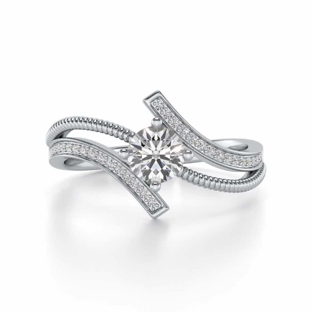 loquacious eye Solitaire Silver Ring - White Gold - Image 5