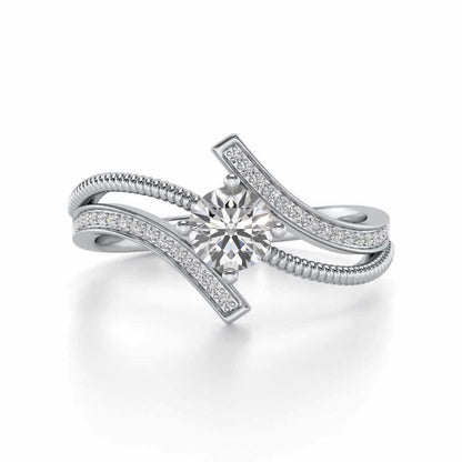 loquacious eye Solitaire Silver Ring - White Gold - Image 5