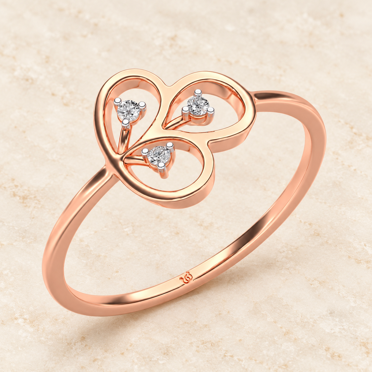 Luck Chord Silver Ring, rose gold, aesthetic product image