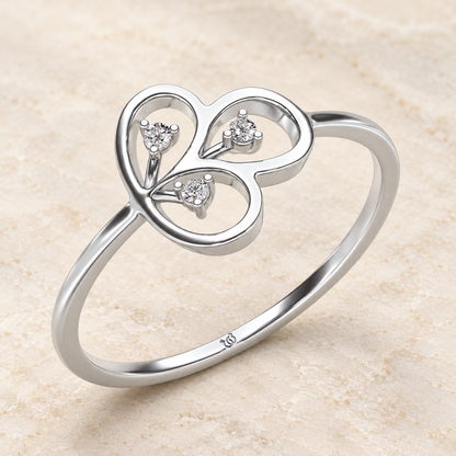 Luck Chord Silver Ring, white gold, aesthetic product image