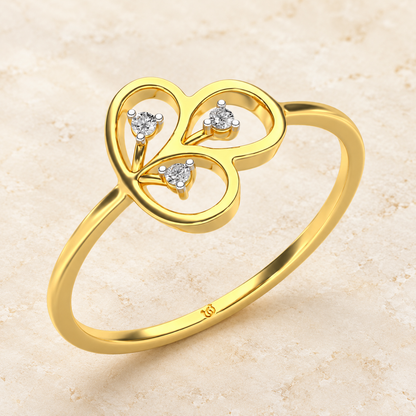 Luck Chord Silver Ring, yellow gold, aesthetic product image