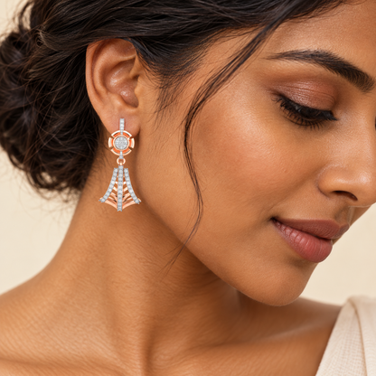 Luck Drops Earrings - Rose Gold - Model