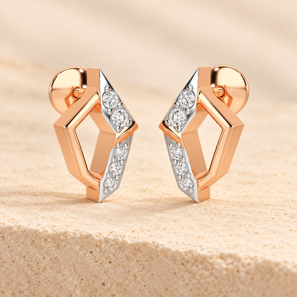 Lumina Silver Earrings - Rose Gold - Aesthetic