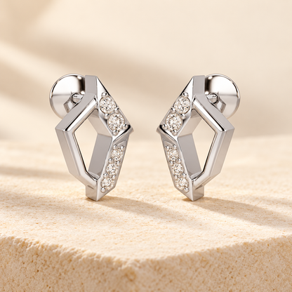 Lumina Silver Earrings - White Gold - Aesthetic