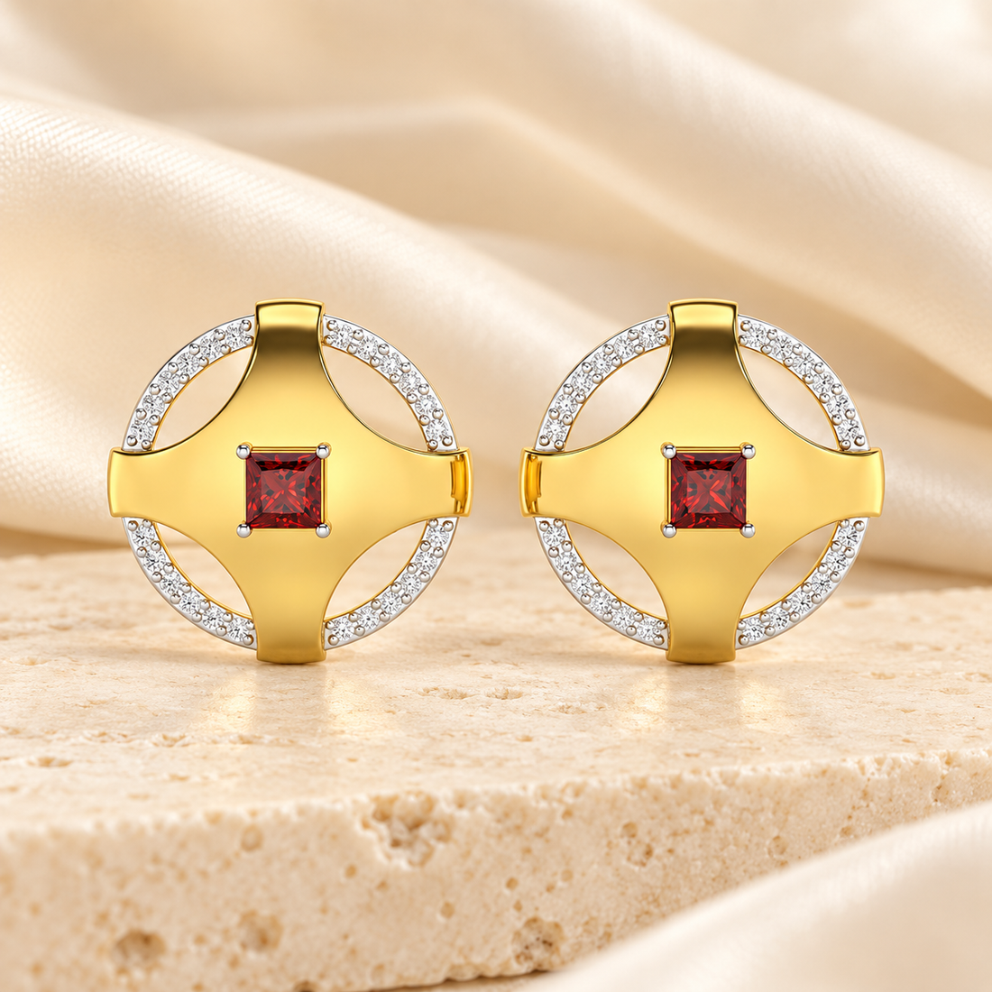 Luminous Lullaby Garnet Silver Earrings