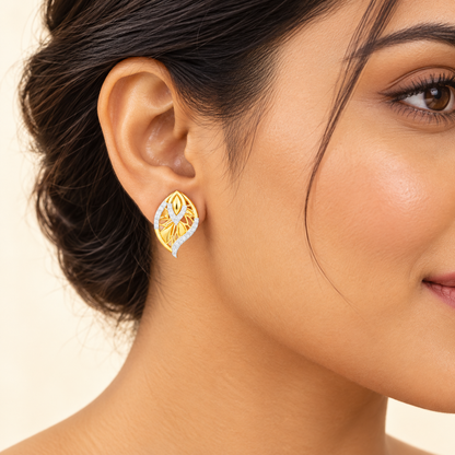 lustrous twilight silver earrings - Yellow Gold - Model