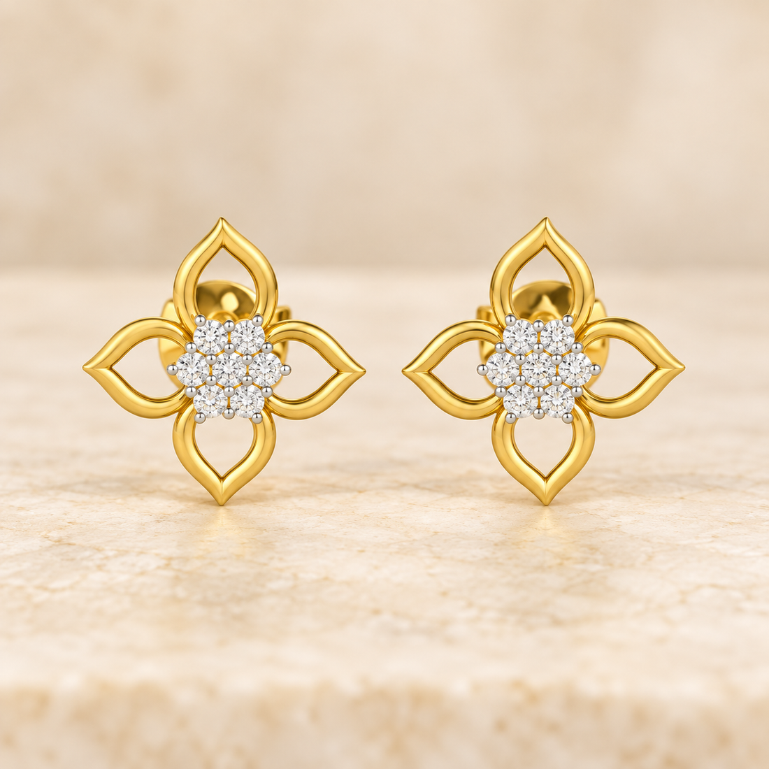 Majestic Melody Silver Stud Earrings