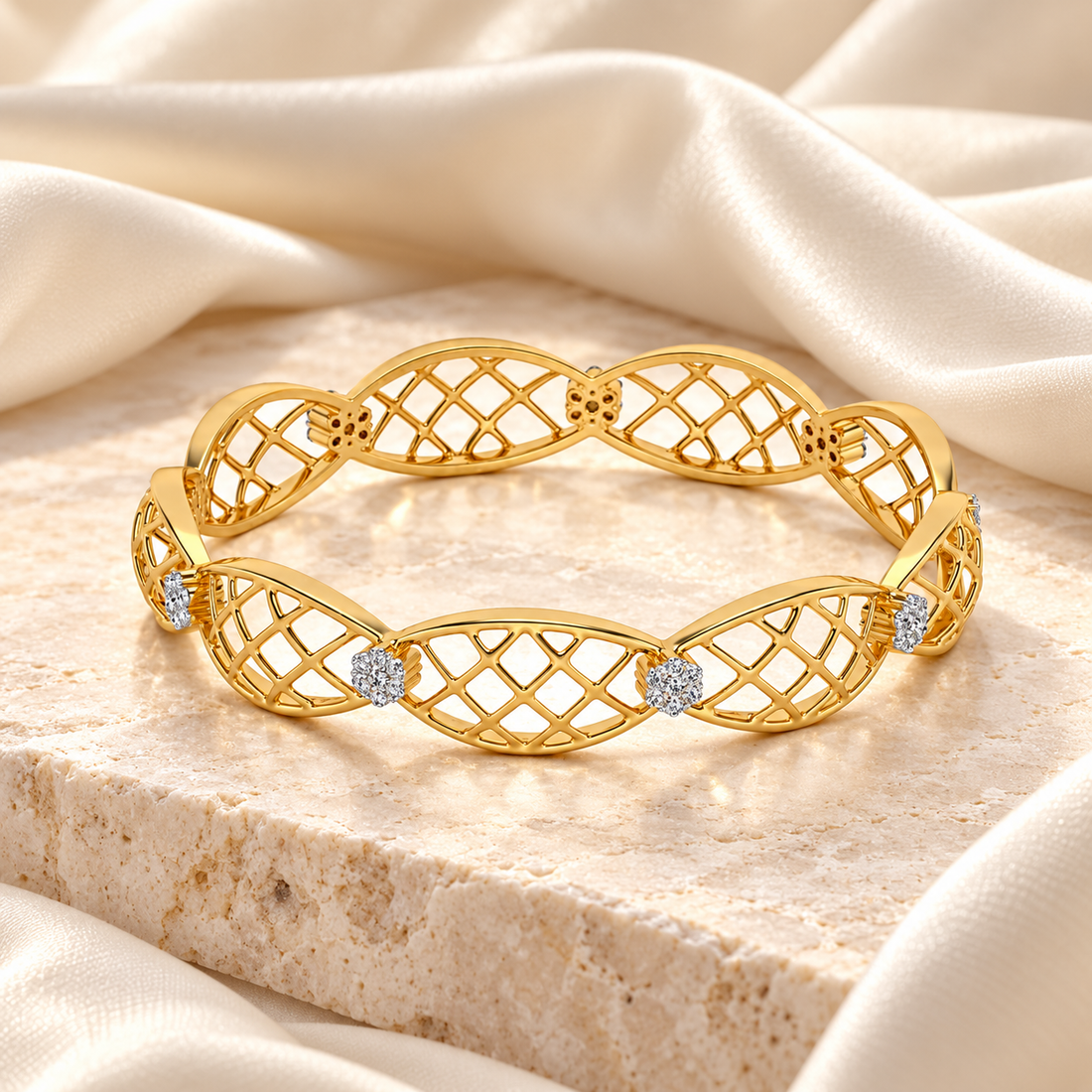 Mesh Rep Silver Bangles