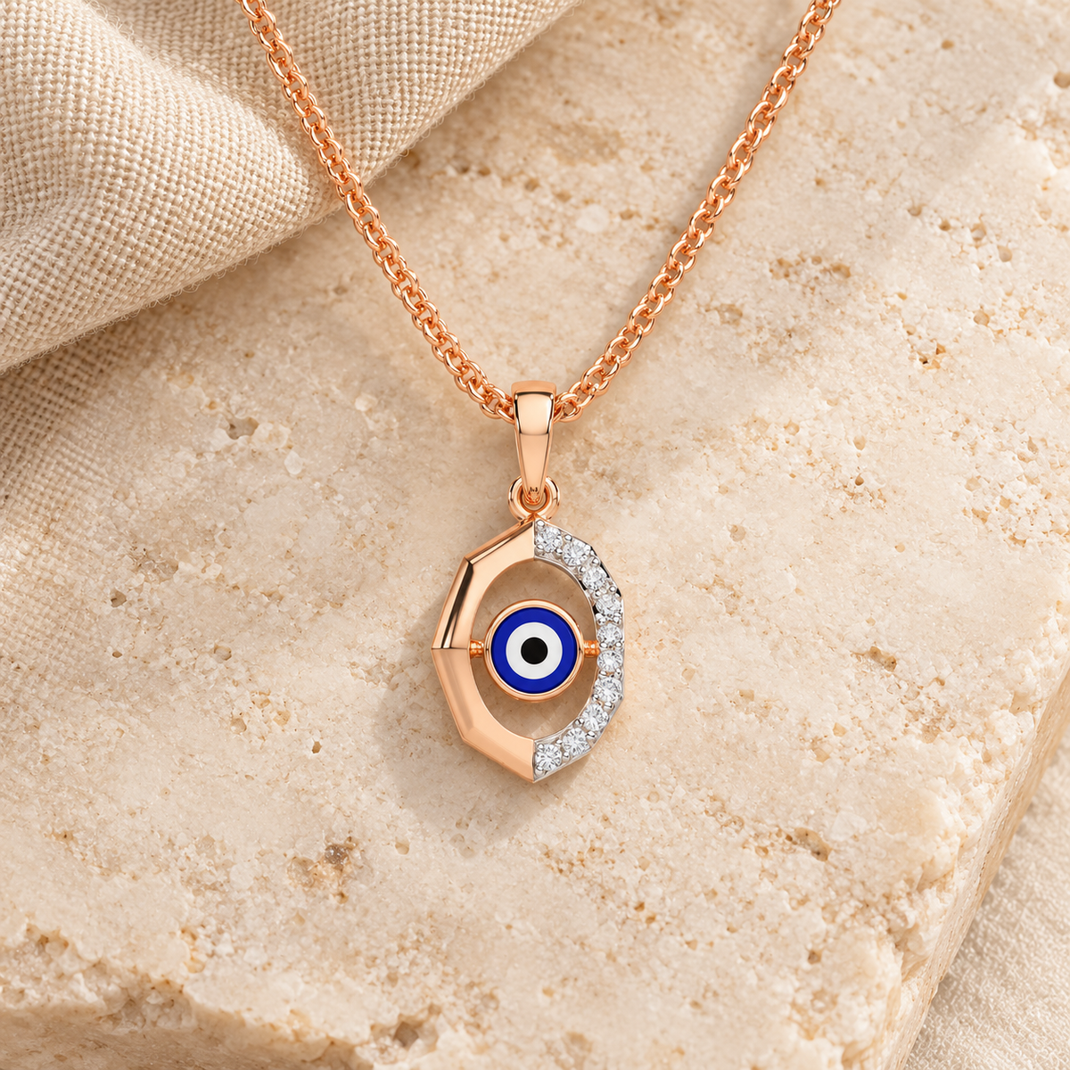 Mystic Guardian Silver Pendant - Rose Gold - Aesthetic