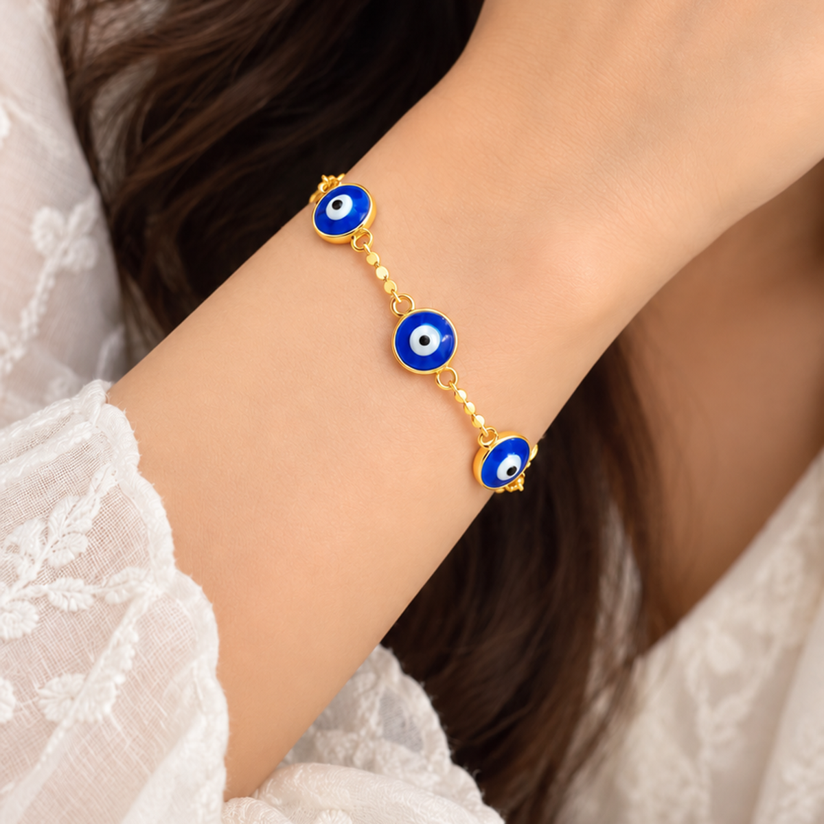 Nazar Charm Bracelet - Gold - Model 2