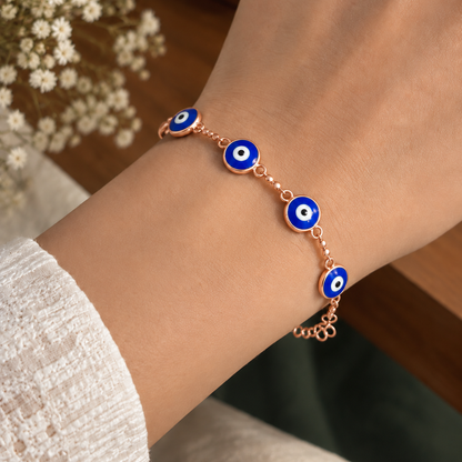 Nazar Charm Bracelet - Rose Gold - Model