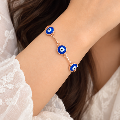 Nazar Charm Bracelet - Rose Gold - Model 2