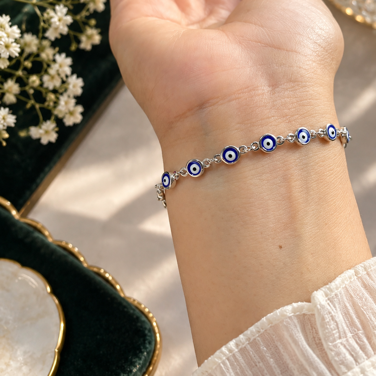 Nazar Luxe Bracelet - Silver - Model