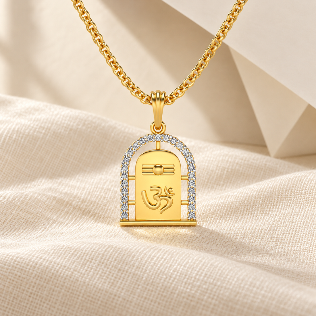 Om Linga Silver Pendant