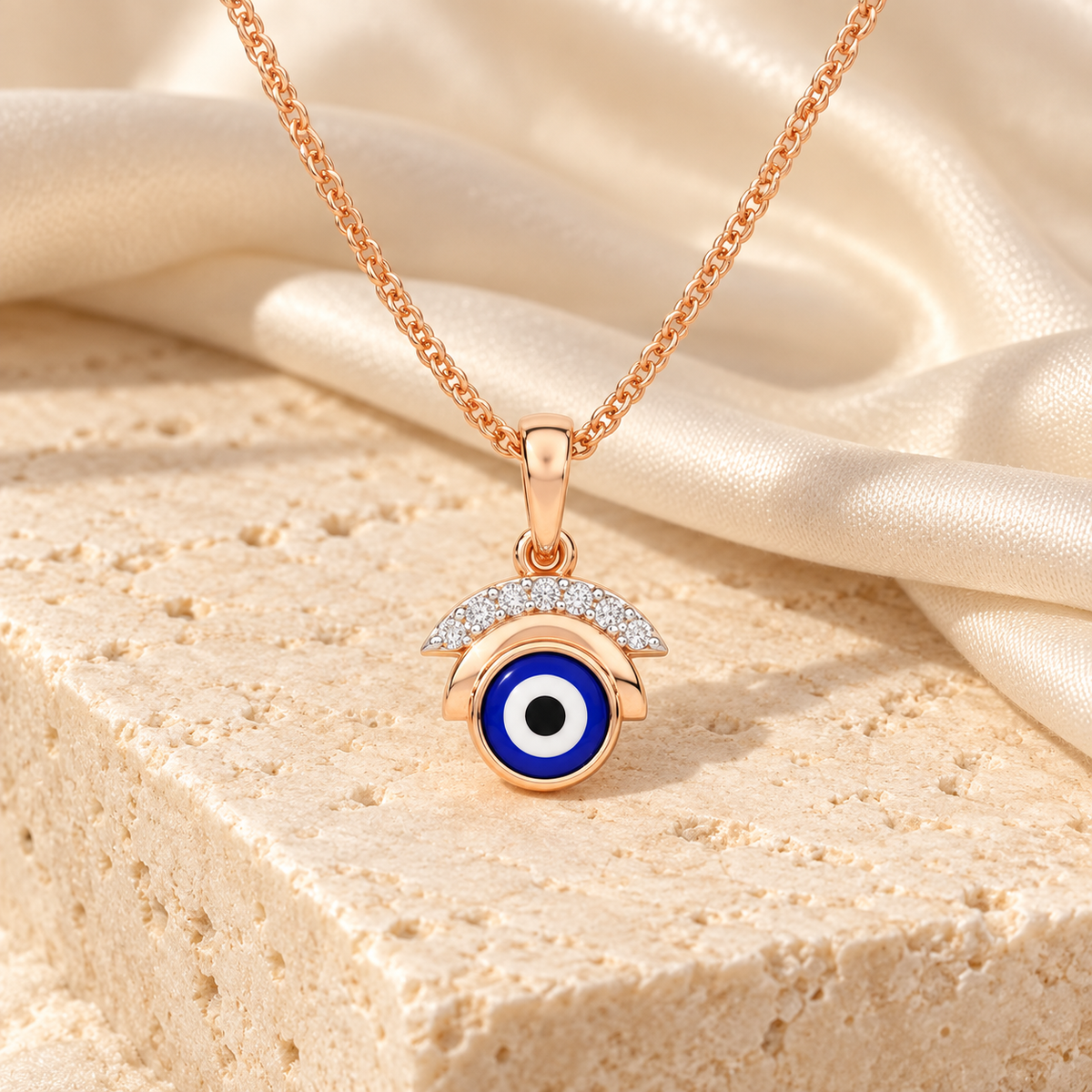 Omni Eye Silver Pendant - Rose Gold - Aesthetic