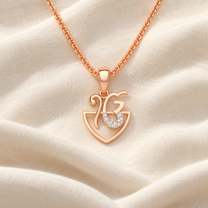 Onkar Aura Silver Pendant - Rose Gold - Aesthetic