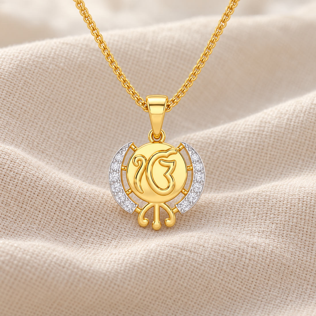 Onkar Grace Silver Pendant