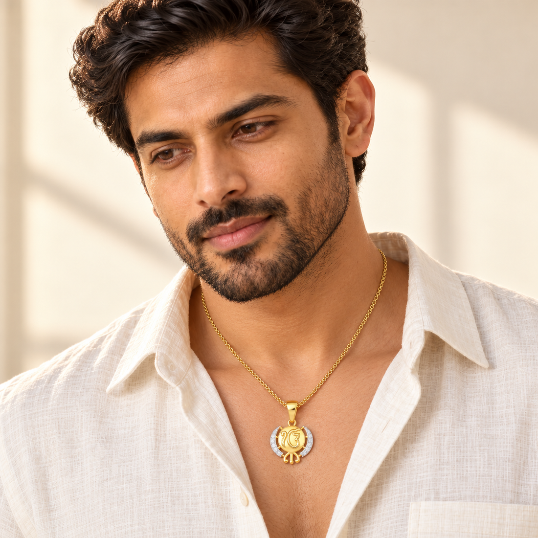Onkar Grace Silver Pendant