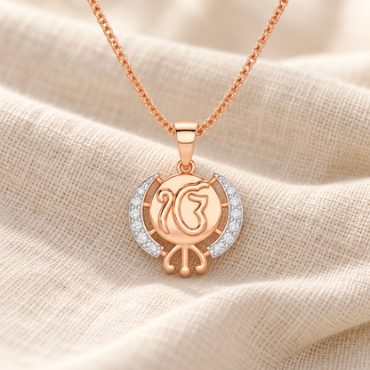 Onkar Grace Silver Pendant - Rose Gold - Aesthetic