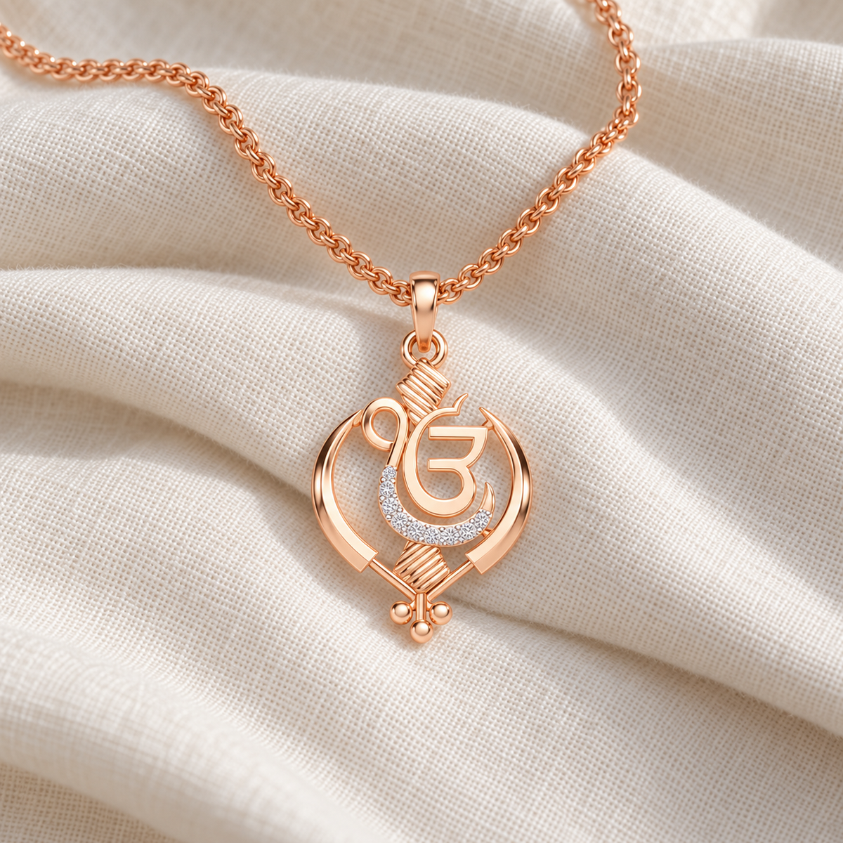 Onkar Light Silver Pendant - Rose Gold - Aesthetic