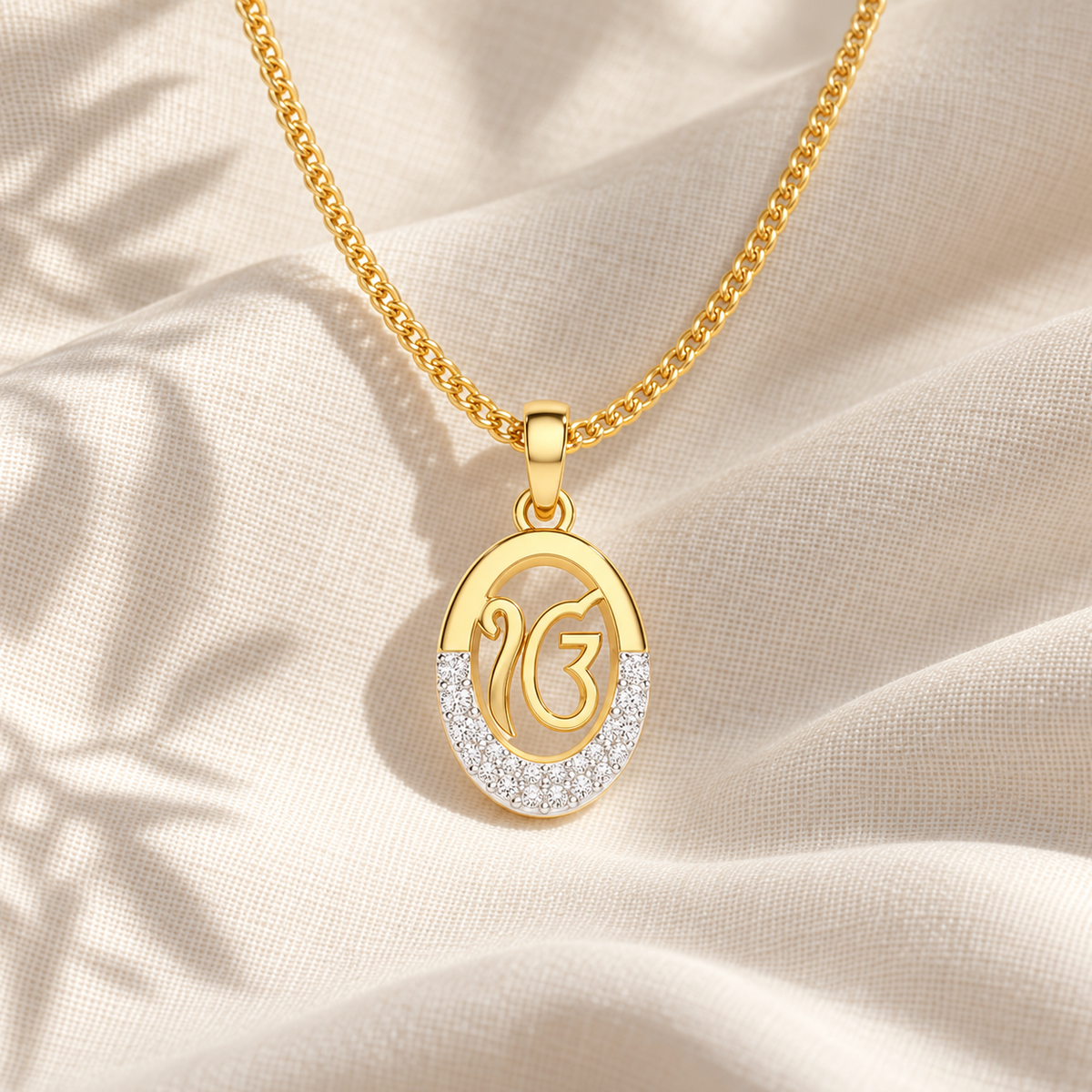 Onkar Shakti Silver Pendant - Yellow Gold - Aesthetic