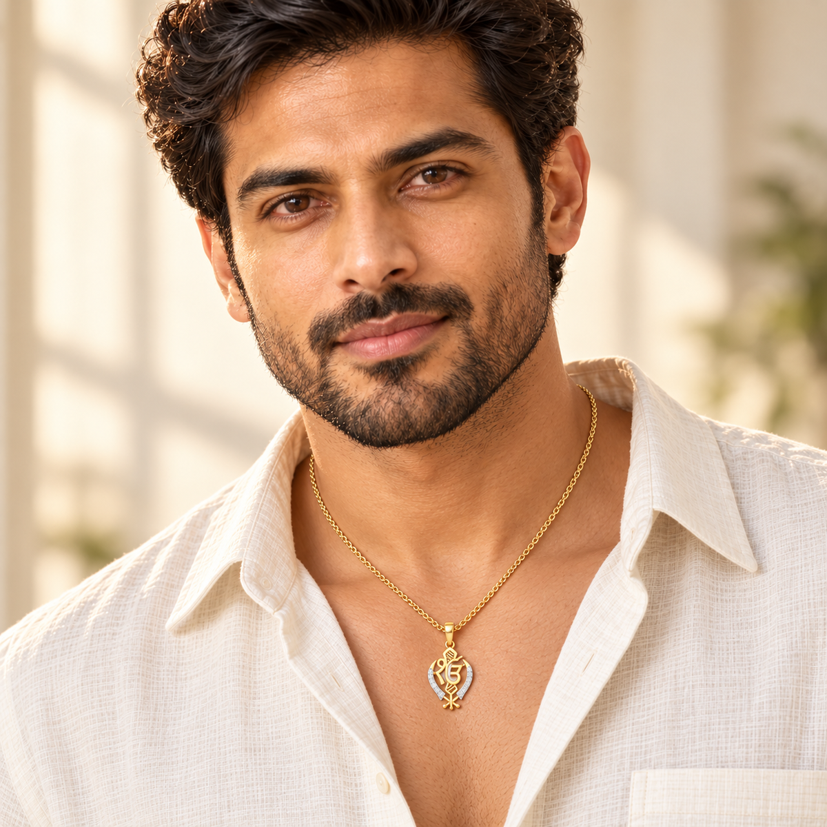 Onkar Supreme Silver Pendant - Yellow Gold - Model