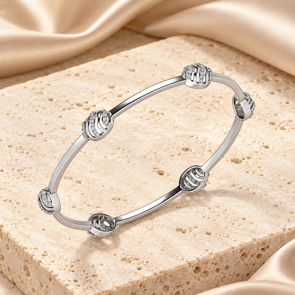 Ovally Silver Bangles White Gold aesthetic image