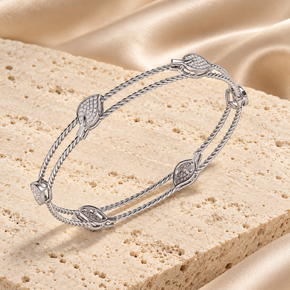 Pattiya Silver Bangles White Gold aesthetic image